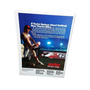 1986 Mitre Softball Shoes If You're Serious About Softball Original Print Ad